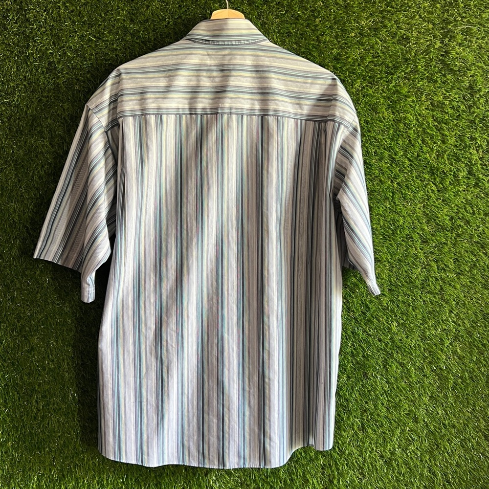 Vintage Enro Non-Iron Striped Wrinkle Resistant Short Sleeve Button Up Shirt - Picture 2 of 6